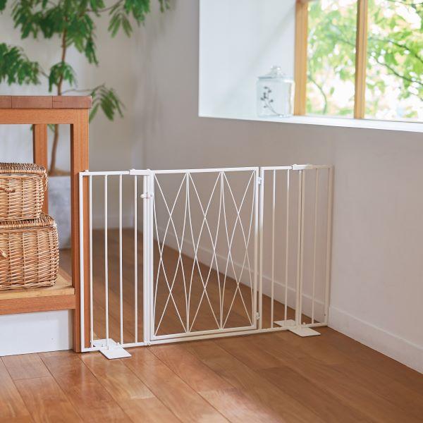 プチクール ペットゲート 扉あり（オーバル）＋拡張パーツ1個 ミルク