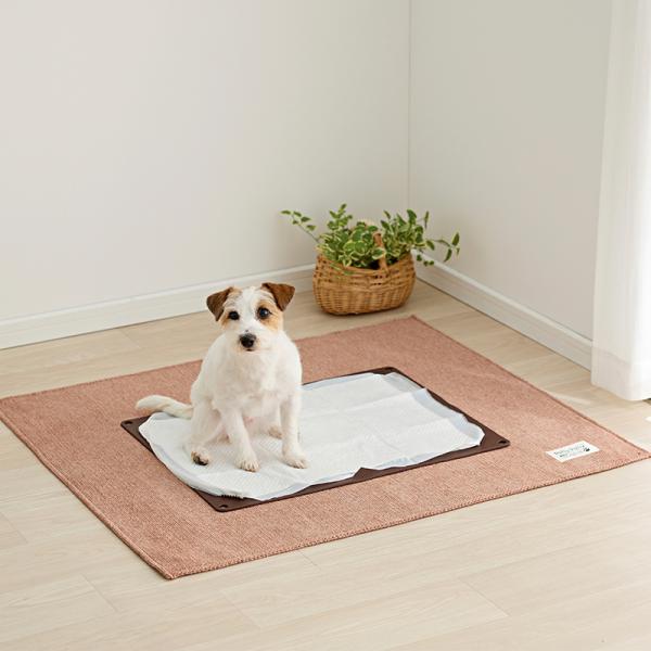 ペット撥水日和 トイレの下に敷くマット 100×86cm・ピンク