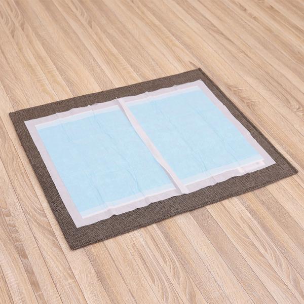 ペット撥水日和 トイレの下に敷くマット 70×56cm・ブラウン
