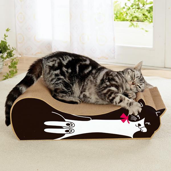 ごろん猫の爪とぎ 白黒