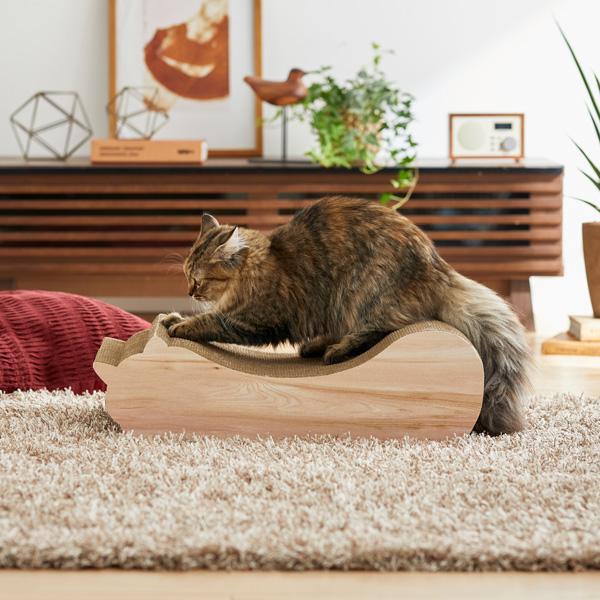 ごろん猫の爪とぎ　ナチュラル 木目調 表面