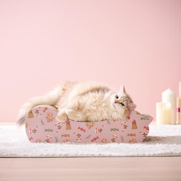 ごろん猫の爪とぎ　ナチュラル　季節限定柄 表面