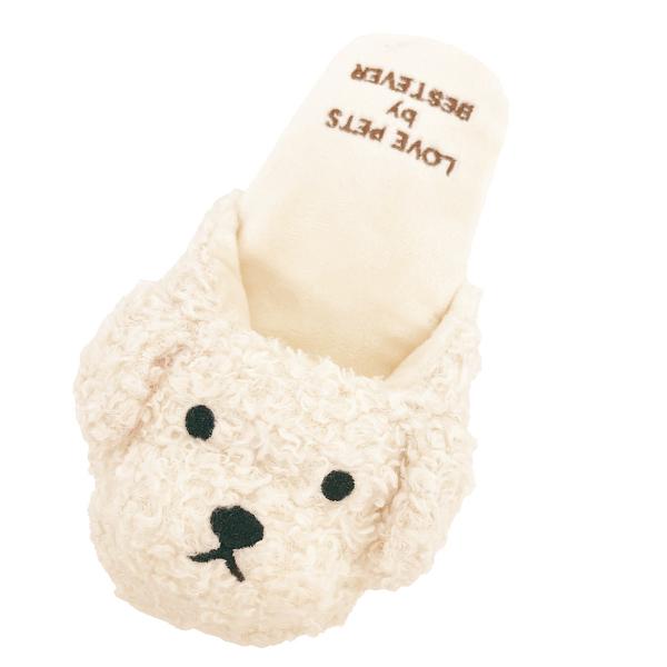わんこのおもちゃ　スリッパ トイプードルホワイト