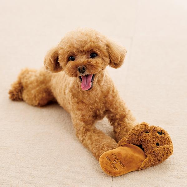 わんこのおもちゃ　スリッパ トイプードル