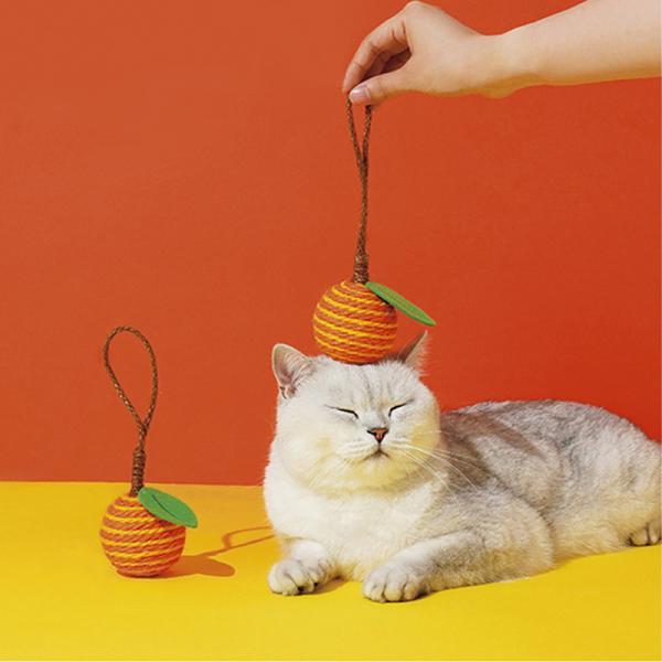 キャットザイザルボールトイ フルーツ オレンジ