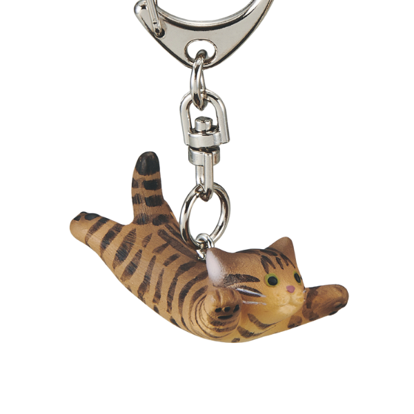 跳ぶにゃん　キーホルダー キジトラ