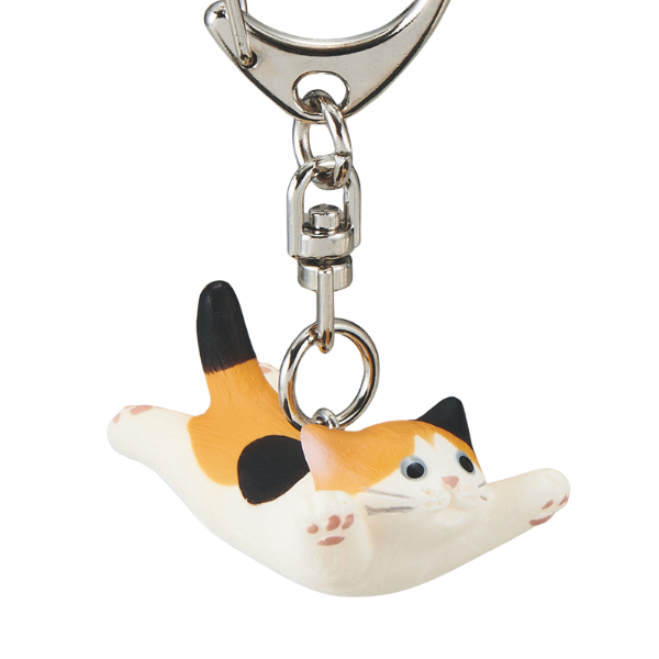 跳ぶにゃん　キーホルダー ミケ