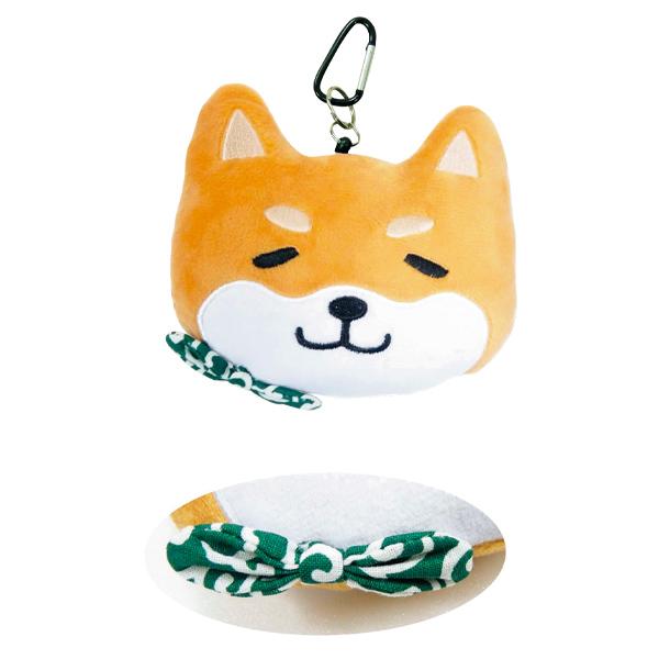 ぬいぐるみリールパスケース 茶しば／ふかふかの手触りに癒される。