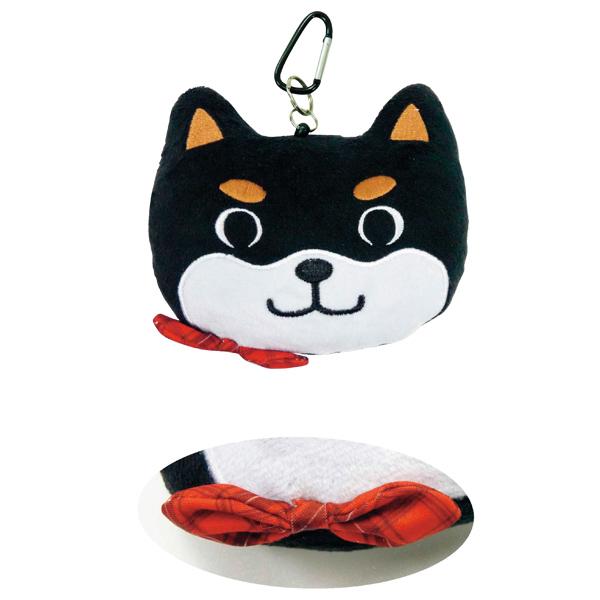 ぬいぐるみリールパスケース 黒しば