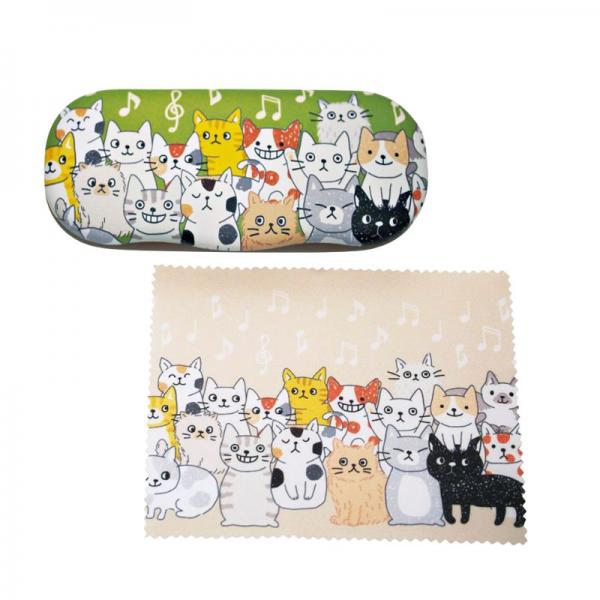 眼鏡ケース（クロス付き） ねこ・全身