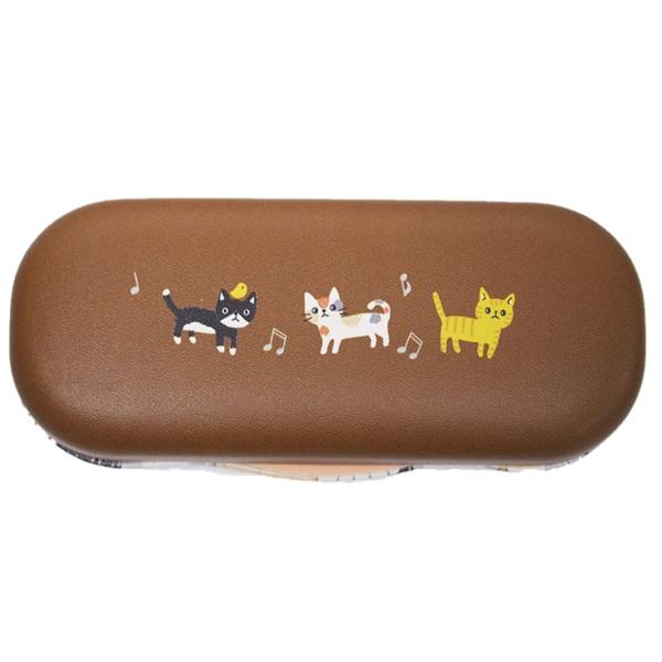 眼鏡ケース（クロス付き） ねこ・全身 裏側