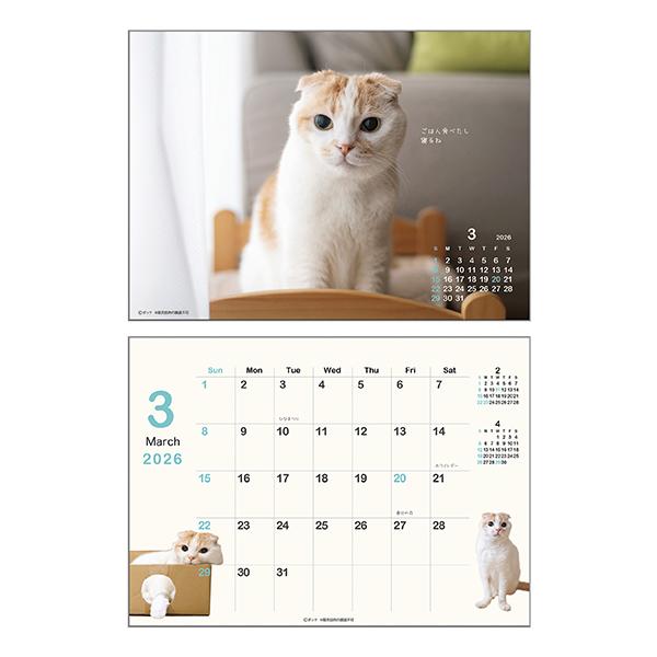 ポッケカレンダー２０２６ 卓上・中面３月