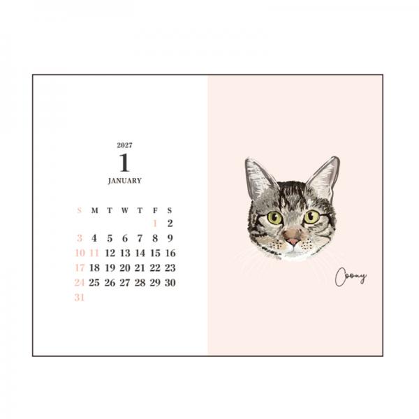 ＣＡＴ卓上カレンダー２０２７　Ｃｏｏｎｙ 中面