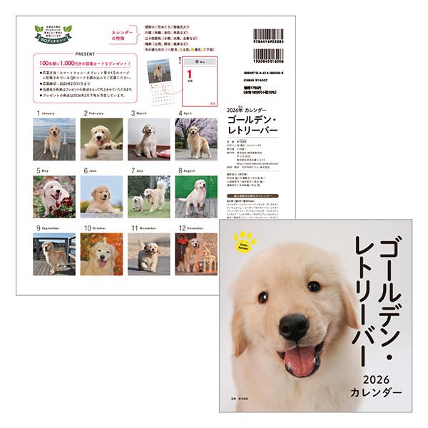 ＤＯＧカレンダー２０２６ ゴールデン