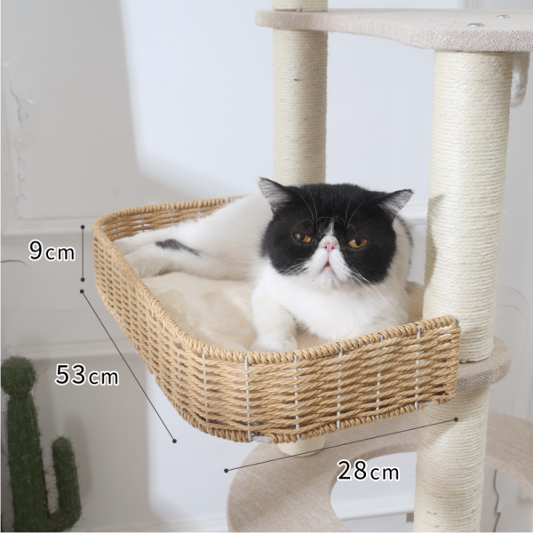 ラウンド型キャットタワー（高さ170cm　据え置き型　多頭飼い　大型猫） 