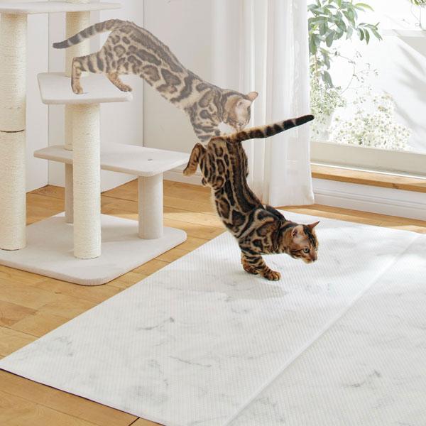 衝撃吸収＆防水クッションマット　厚型（旧：猫用） 140×240cm・マーブル