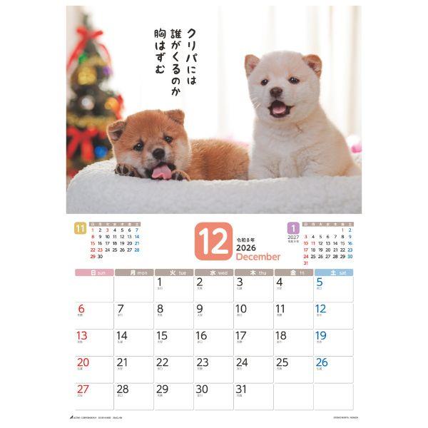 だってシバだもの。カレンダー２０２６　月めくり壁掛け 