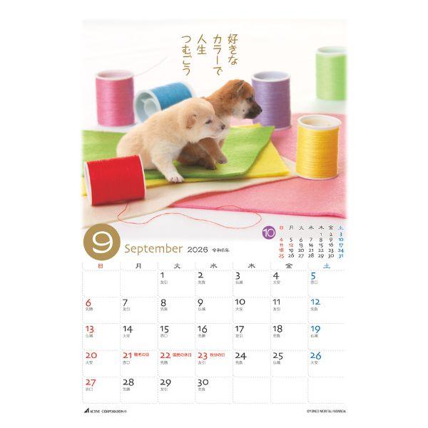 ぷちしば卓上カレンダー２０２６　月めくり 