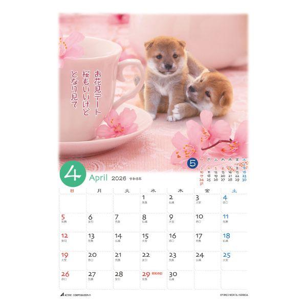 ぷちしば卓上カレンダー２０２６　月めくり 