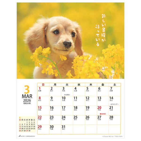 ＤＯＧマンスリー２０２６　壁掛けカレンダー 