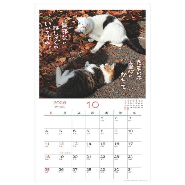 日なたぼっこ猫だよりカレンダー２０２６　壁掛け 