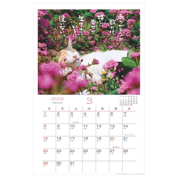 日なたぼっこ猫だよりカレンダー２０２６　壁掛け 