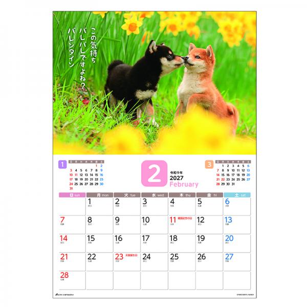 だってシバだもの。カレンダー２０２７　月めくり壁掛け 中面･2月