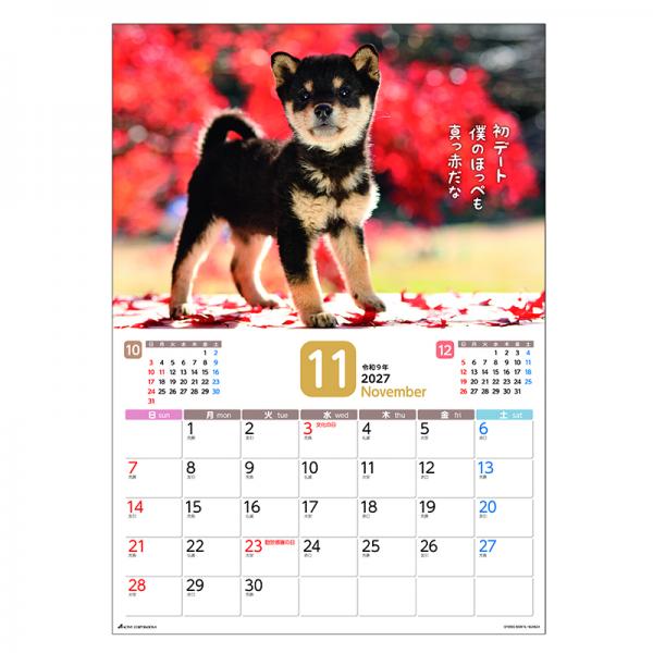 だってシバだもの。カレンダー２０２７　月めくり壁掛け 中面･11月