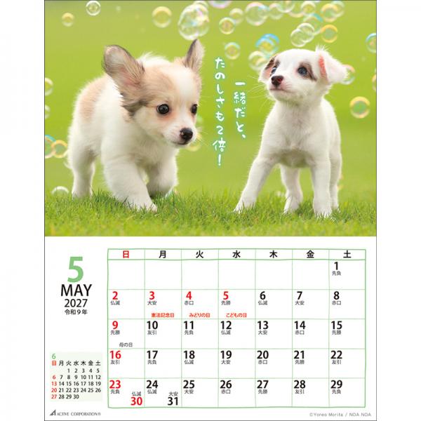 ＤＯＧマンスリー２０２７　壁掛けカレンダー 中面･5月