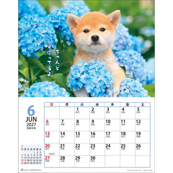 ＤＯＧマンスリー２０２７　壁掛けカレンダー 中面･6月