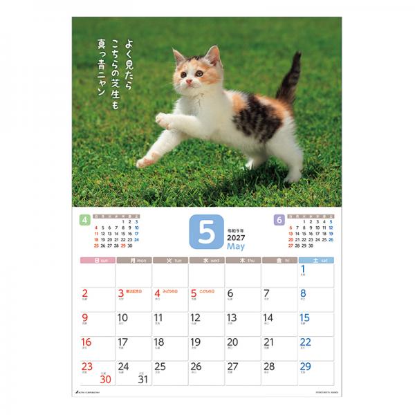 だってネコだもの。カレンダー２０２７　月めくり壁掛け 中面･5月
