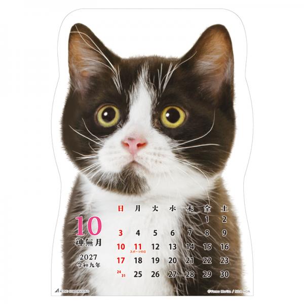 猫です２０２７　壁掛け 中面･10月