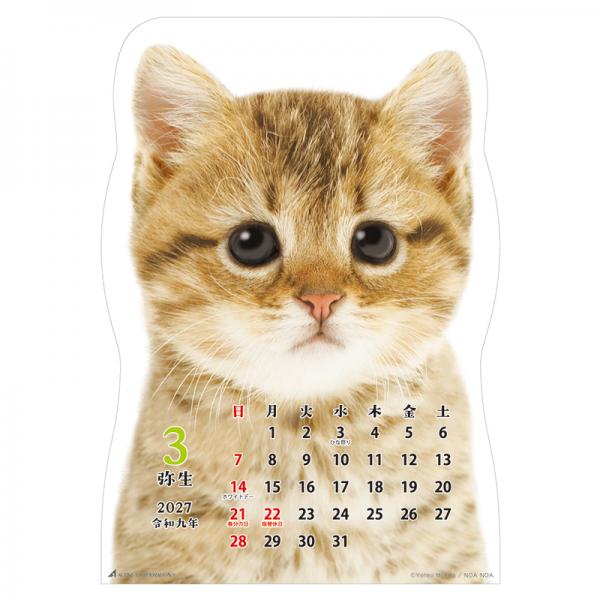 猫です２０２７　壁掛け 中面･3月