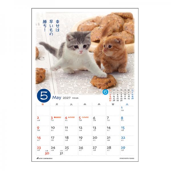 ぷちねこ卓上カレンダー２０２７　月めくり 