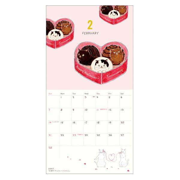ＴＯＣＯＲＯＣＯＭＵＧＩカレンダー２０２７　壁掛け 中面・2月