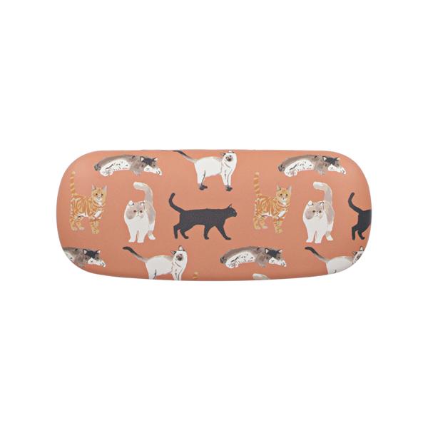 メニーキャット メガネケース薄型 メガネ拭き付き。