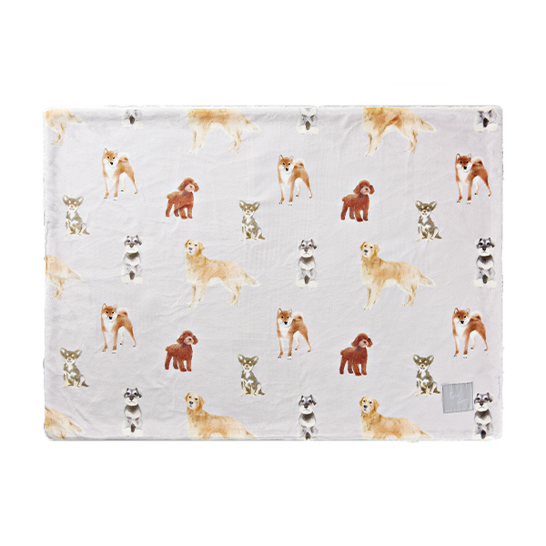 デジプリブランケット　犬 メニードッグ グレイ