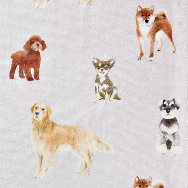 デジプリブランケット　犬 メニードッグ グレイ