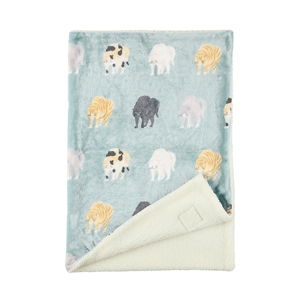 デジプリブランケット　猫 ヤンノカキャット・裏面はボア素材