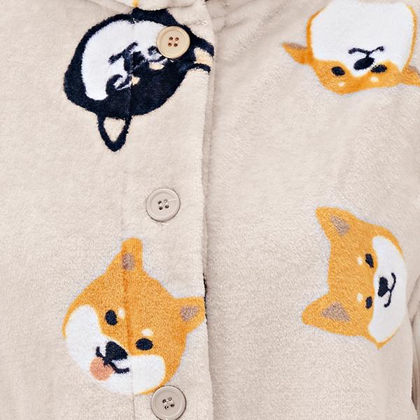 袖なしルームウェア シバトモフェイス 柴犬プリントがかわいい。