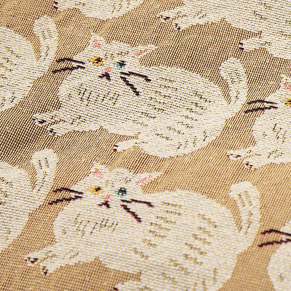 インドジャガード　ショルダーポシェット　猫 上品で上質な生地を使用。