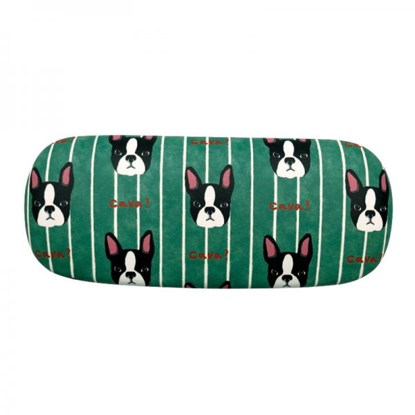 ウワウワドッグ マルシェ合皮 メガネケース／フレブルストライプ