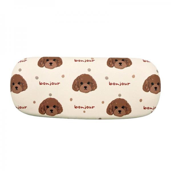 ウワウワドッグ マルシェ合皮 メガネケース／プードルドット