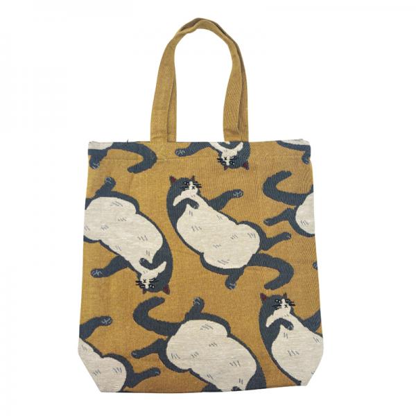 ミャウ　ジャガード トートバッグ・イエロー