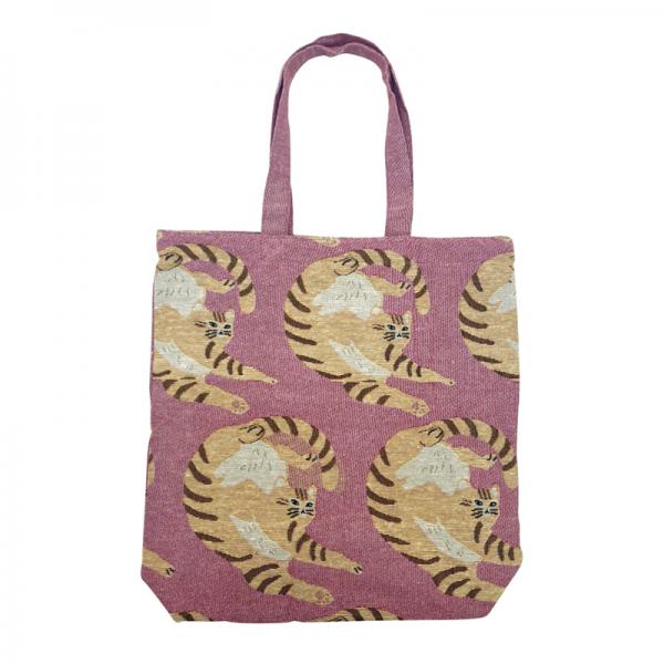 ミャウ　ジャガード トートバッグ・ピンク