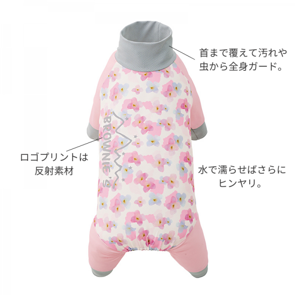 【BROWNIE'S（ブラウニーズ）】花柄アクティブロンパース ピンク