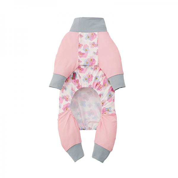 【BROWNIE'S（ブラウニーズ）】花柄アクティブロンパース ピンク／腹側