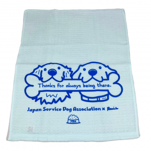 ＪＳＤＡチャリティ　綿紗フェイスタオル　ボーン ライトブルー