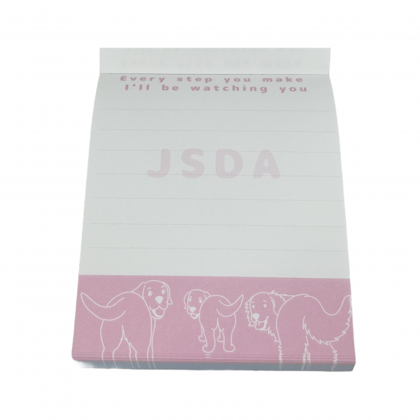 ＪＳＤＡチャリティ　メモ帳　おしり 中側