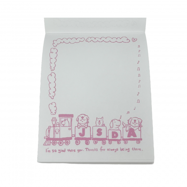 ＪＳＤＡチャリティ　メモ帳　しゅぽっぽ 中側